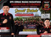 DPD Ormas Madas Nusantara Kabupaten Situbondo Istiqamah Tebar Kebaikan, Rutin Bagikan 100 Nasi Kotak dalam Program Jumat Berkah