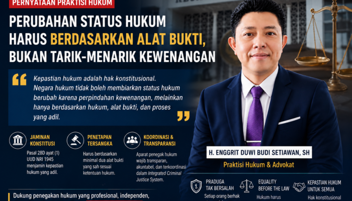 Perubahan Status Hukum Febrie Adriansyah Harus Berdasarkan Alat Bukti, Bukan Tarik – Menarik Kewenangan